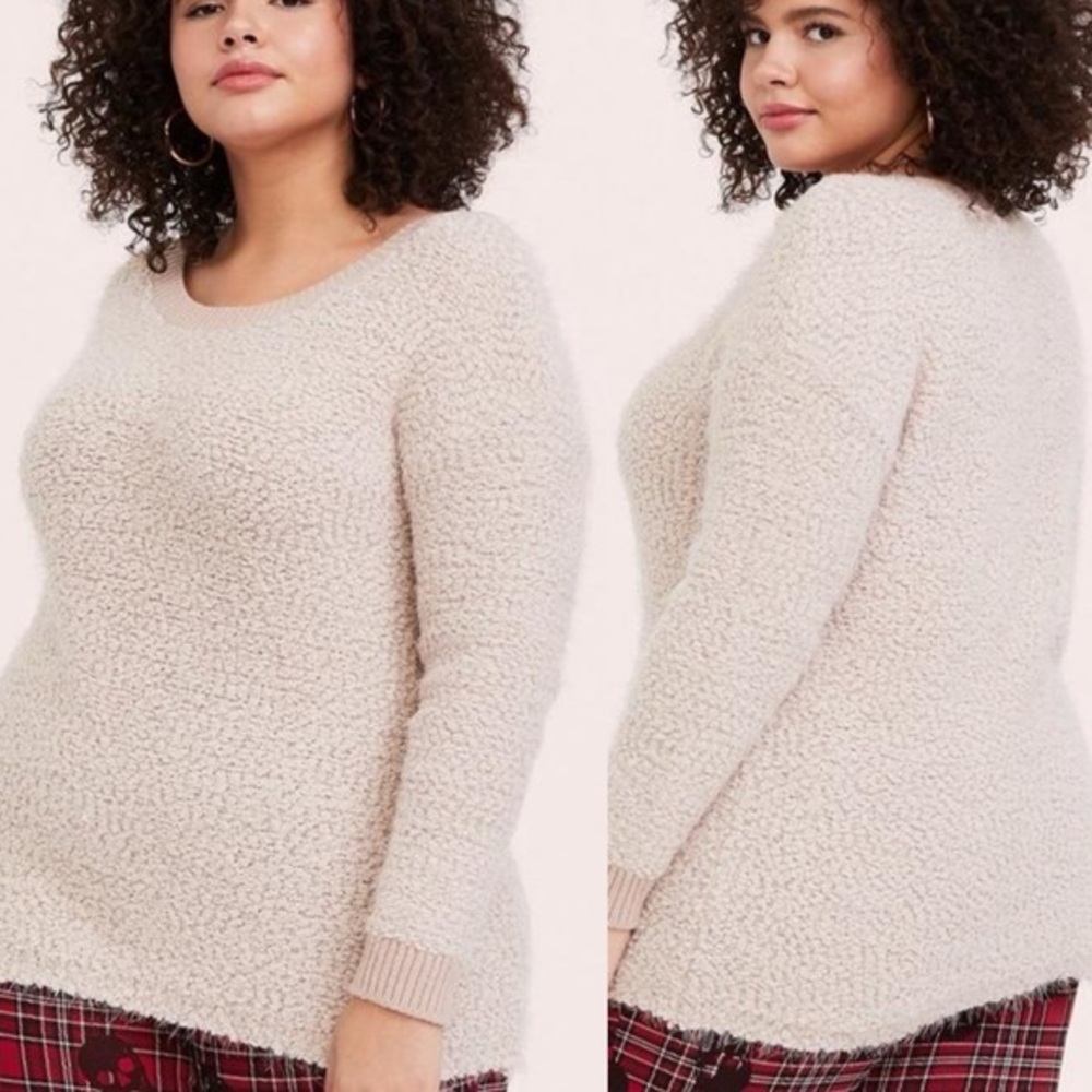 NWT Torrid size 2X mushroom color popcorn drop shoulder sweater